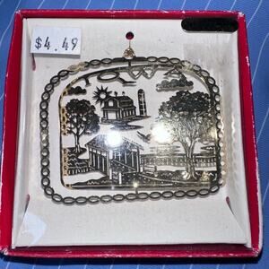 Vintage Nation’s Treasures Genuine 24K Gold Flashed Brass Ornament Iowa